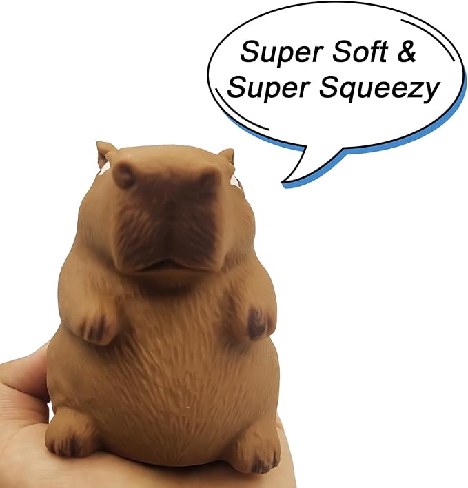 Simulation Stress Relief Capybara Squeeze Ball - Squishy Balls for Children and Adults, Sensory Toy for ADHD Autism, Stretchy Fidget Toys Gift for Christmas