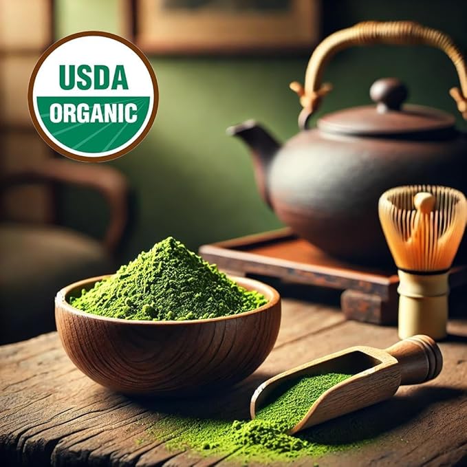 ONE WITH TEA Organic Matcha Latte Powder – Japanese Green Tea, USDA Organic, Made in Japan, 2oz | For Hot & Iced Drinks, Smoothies & Lattes
