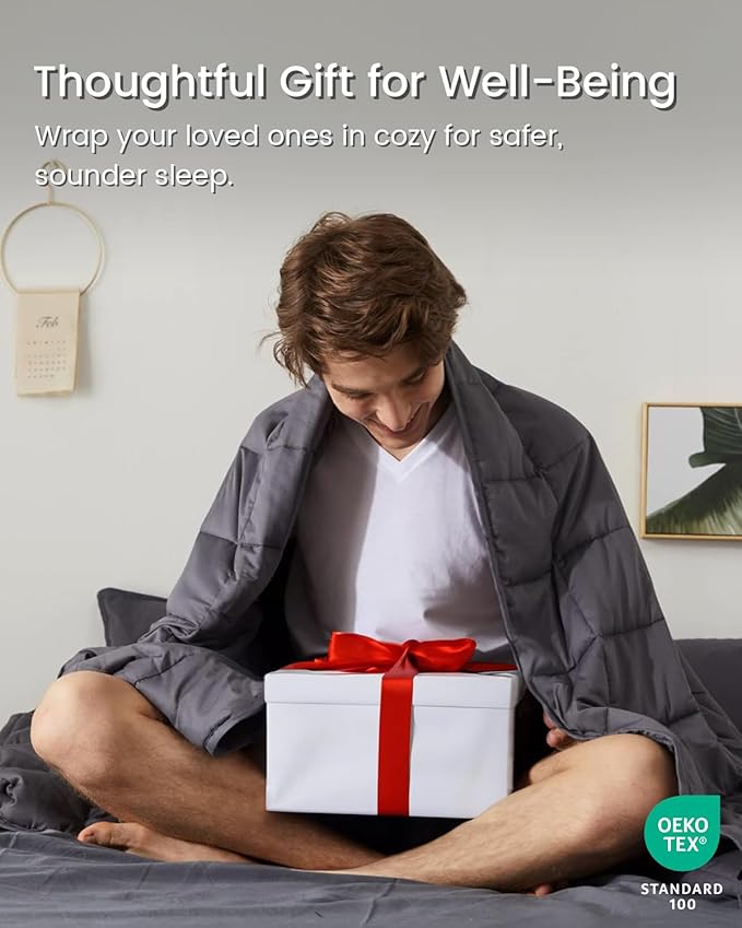 ZonLi Weighted Blanket for Adults (60"x80", 15lbs, Light Pink) Queen Size High Breathability Cooling Heavy Blanket, Soft Material with Premium Glass Beads, All-Season, Easy Care