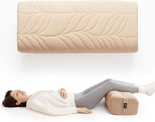 Zonli Yoga Bolster Pillow for Meditation & Restorative Yoga - Rectangular Support Cushion with Removable Cotton Cover & Carry Handle, 26"x11"x7"