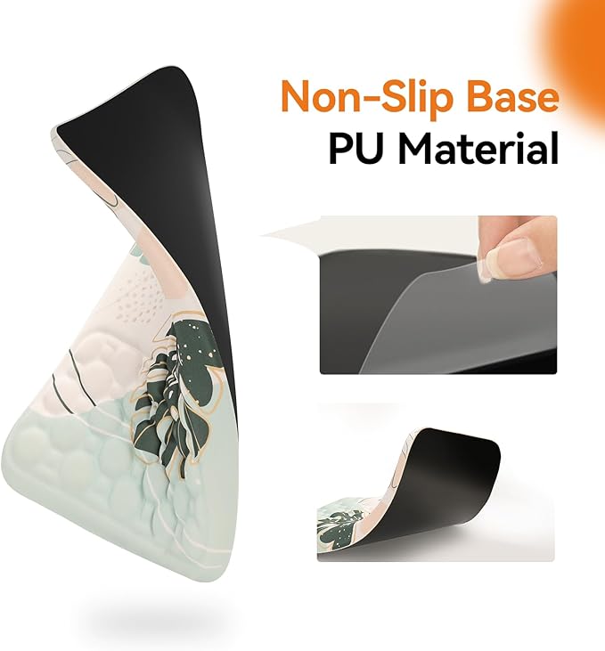 Ospelelf Mousepad with Wrist Support Ergonomic Office Gaming Memory Foam Mouse Pad Wrist Rest Cute Green Palm Leaves Hawaii Theme