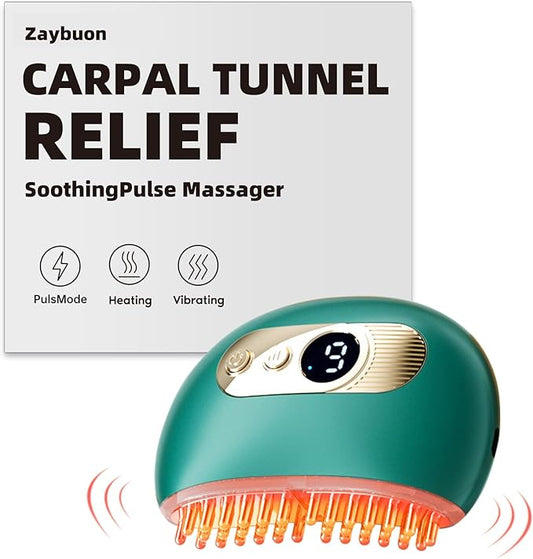 Carpal Tunnel Relief Massager – Hand Massager for Arthritis and Carpal Tunnel, Tennis Elbow, Wrist & Thumb Pain, Instant Pain Relief for Muscle, Joint & Nerve with Heat, Vibration (Green)