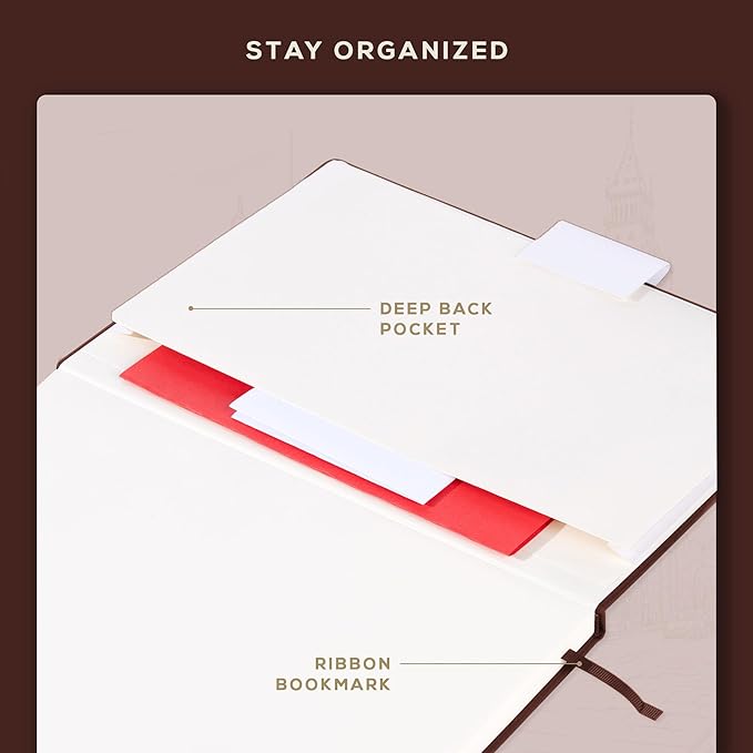 BEECHMORE BOOKS Blank Sheet Music Notebook – A4 8.5x11.5 for Songwriters, Musicians & Composers, 156 Thick 120gsm Pages, 10-Staff Perforated Sheets, Vegan Leather Hardcover, Elastic Closure, Gift Box