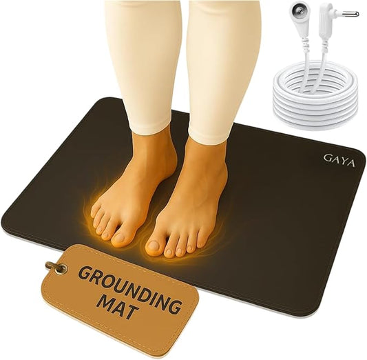 GAYA Grounding Mat for Feet, Sleep Improvement, Back Pain Relief, Muscle Relaxation & Stress, Earthing Pads for Bed, Ground for Desk, Earth Mats, Bedding Pad (24''X16'')