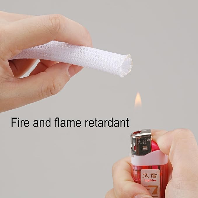 1/2" x100ft Split Sleeve Wire Loom Tubing - Chew-Proof Pet-Safe Cord Protector for USB, Power, Audio/Video Cables | Durable Cable Sleeve to Protect Cats & Wires | Easy Install, White