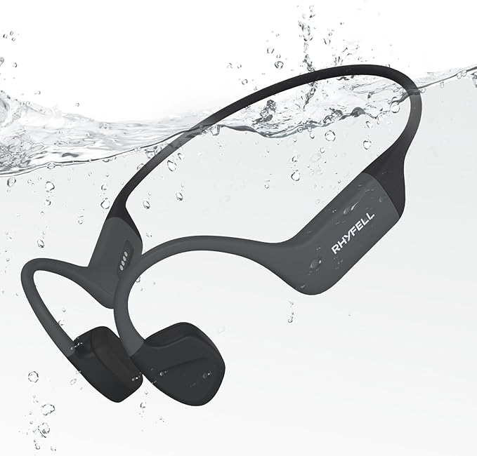 Swimming Headphones, Open-Ear Bone Conduction Headphones, 32G Memory, Bluetooth 5.4, Liquid Silicone, IP68 Waterproof for Swimming, Running, Fitness, Cycling