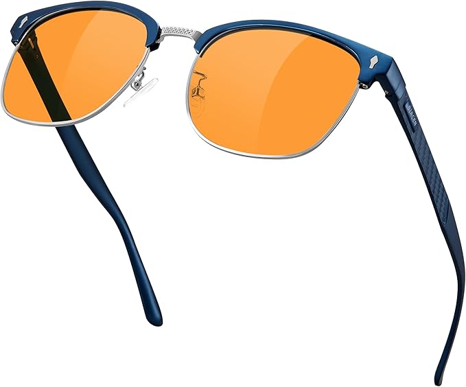 BIRCEN Blue Light Blocking Glasses: Al-Mg Metal Bluelight Computer Clear Glasses for Men Women Anti Eyestrain Office Home