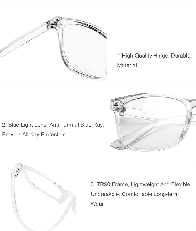 Hycredi Kids Blue Light Blocking Glasses，Anti Eyestrain & UV Protection, Computer Gaming TV Phone Glasses for Boys Girls