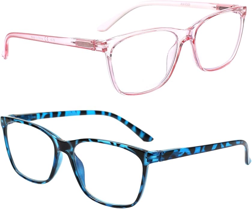 SIGVAN Ladies Reading Glasses Blue Light Blocking Spring Hinge Fashion Pattern Print Eyeglasses for Women
