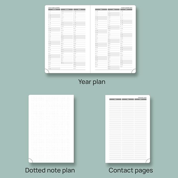 POPRUN 2025-2026 Daily Planner One Page Per Day (Medium - 5.75'' x 8.5'') - Academic Calendar (July 2025 - June 2026), 2025 Day Appointment Book with Monthly Tabs, Hardcover - Light Yellow