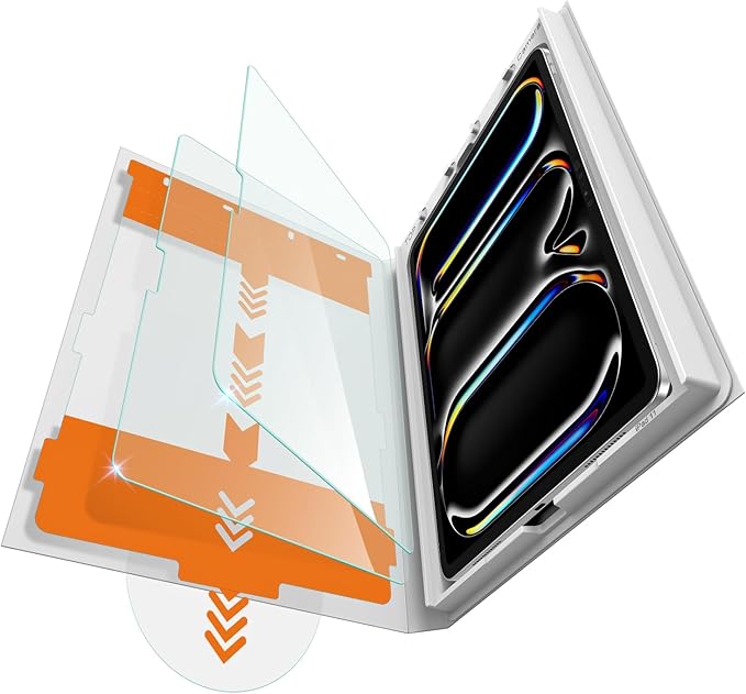 iGluz 2 Pack for iPad Pro 11-inch M4 7th Gen(2024) 9H+ Tempered Glass Screen Protector with Easy-Install Box[12FT Military Grade Shatterproof] Apple Pencil Compatible,HD Clarity,Scratch Resistant