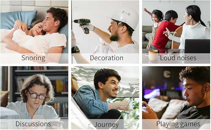 Ear Plugs for Sleeping Noise Cancelling Silicone Earplugs Noise Reduction, 2 Pairs Ear Plugs for Sleeping Reusable Noise Sound Blocking Earplugs for Sleep,Snoring,Concerts,Focus,Flight