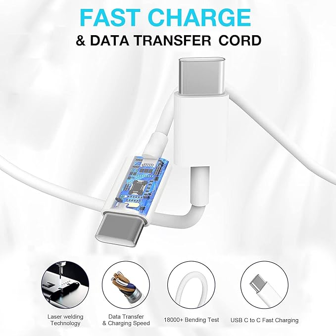 Fast Charging for iPhone 17 16 15 Charger,2Pack 20W USBC Wall Charger Travel Plug Block Phone 16e Charging Cable for iPhone 17 Air/17 Pro/17 Pro Max/16 Pro/16 Pro Max/16 Plus/15/15 Pro/15 Pro Max/iPad