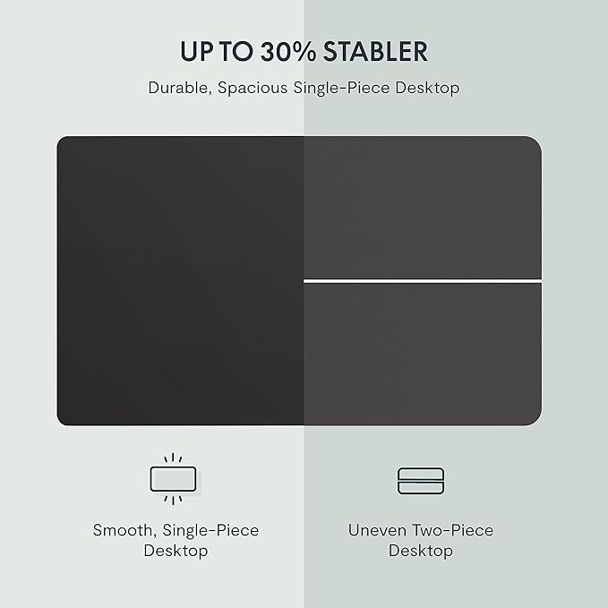 FLEXISPOT EN1 One Piece Standing Desk 48 x 24 Inches Electric Stand Up Desk for Home Office (Black Frame + Black Top)