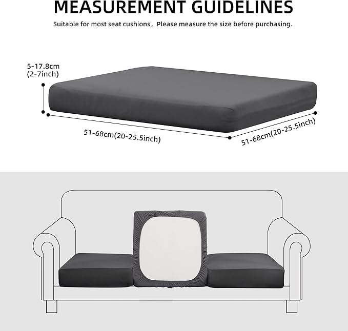 8Pcs Stretch Patio Cushion Covers Waterproof Outdoor Cushion Covers Patio Couch Cover Slipcovers, for Outdoor Furniture Protector Covers Replacement(Cover Only) (Gray)