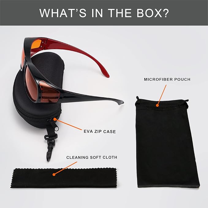 Eyekepper 100% Blue Light Reduction,Fitover Anti-Blue Blocking Computer Glasses with Extra Amber Lens