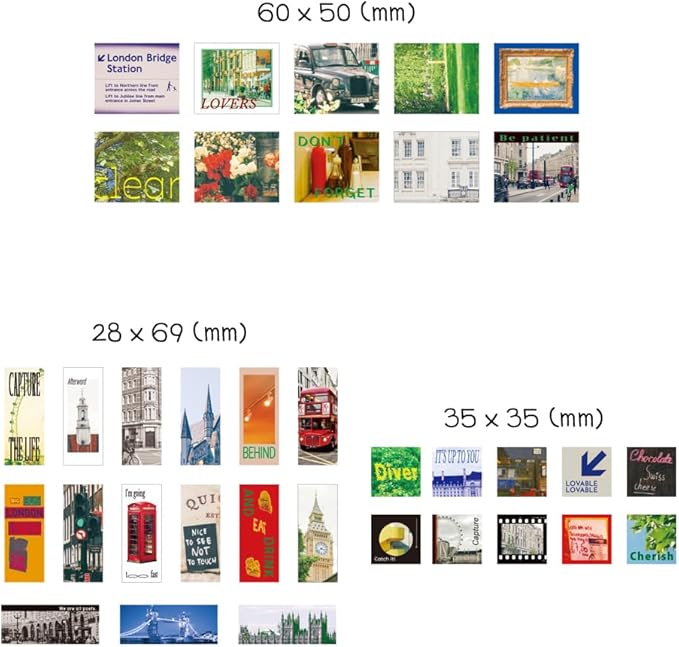 Monolike Capture The Life Sticker Pack - London (102Pcs) - Variety Pack, Journal, Scrapbook, Waterproof, Fancy Sticker