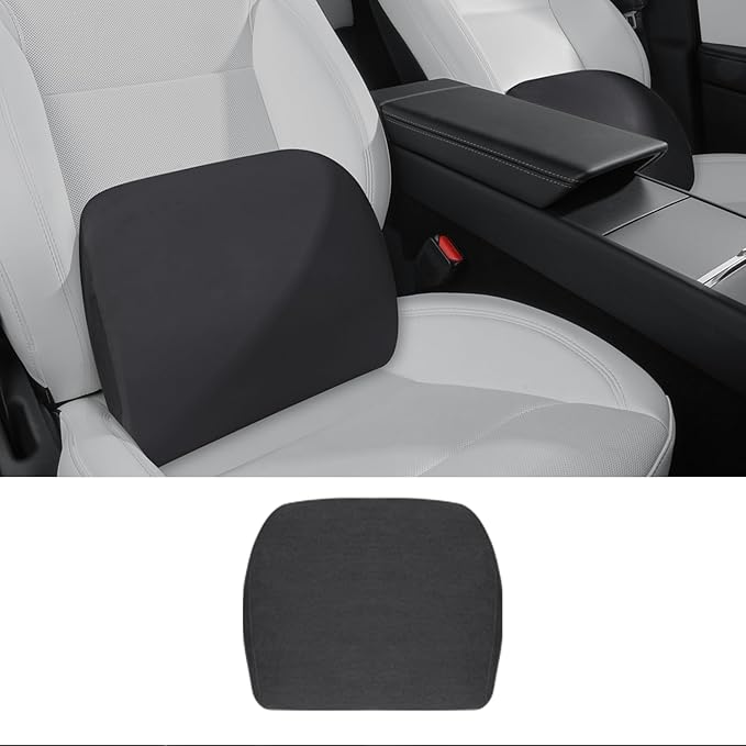 Lumbar Support Pillow Ergonomic Memory Foam Lumbar Pillow for Lower Back Pain Relief - Back Cushion for Driving, Chair Support for Car, Office & Gaming Chairs (Black, 1PC)