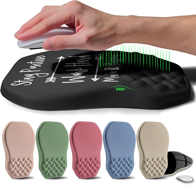 Ergonomic Raised Mouse Pad Wrist Support with Bilateral Slope Memory Foam Mousepad for Wrist Rest and Carpal Tunnel Pain Relief 11.8x7.9〃Inspirational Quotes