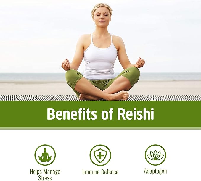 OM MUSHROOM SUPERFOOD Reishi Mushroom Capsules Superfood Supplement, 90 Count, 30 Days, Organic Adaptogen for Stress Relief and Immune Health