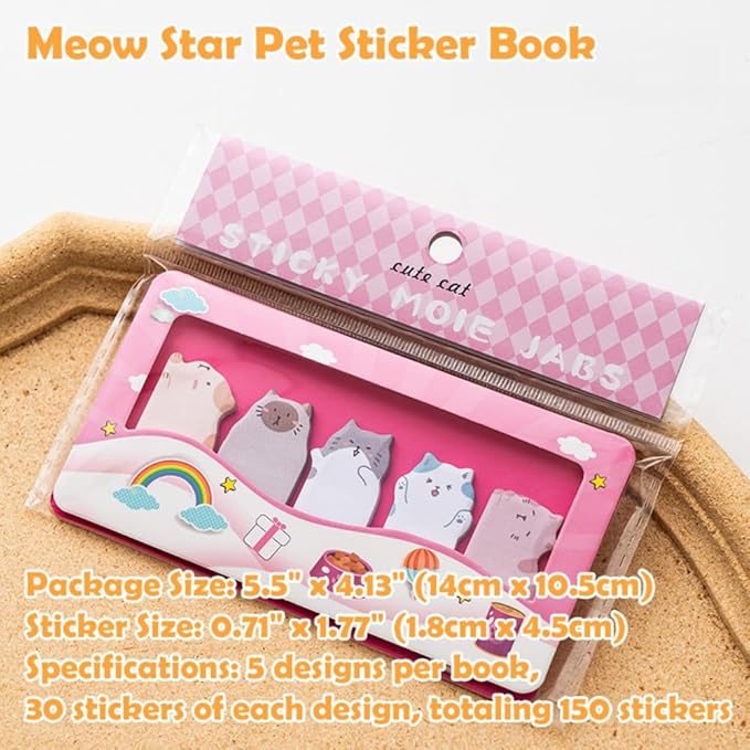 Cute Animal Park Reusable Funny Sticky Post Notes - 6pad/900 Sheets