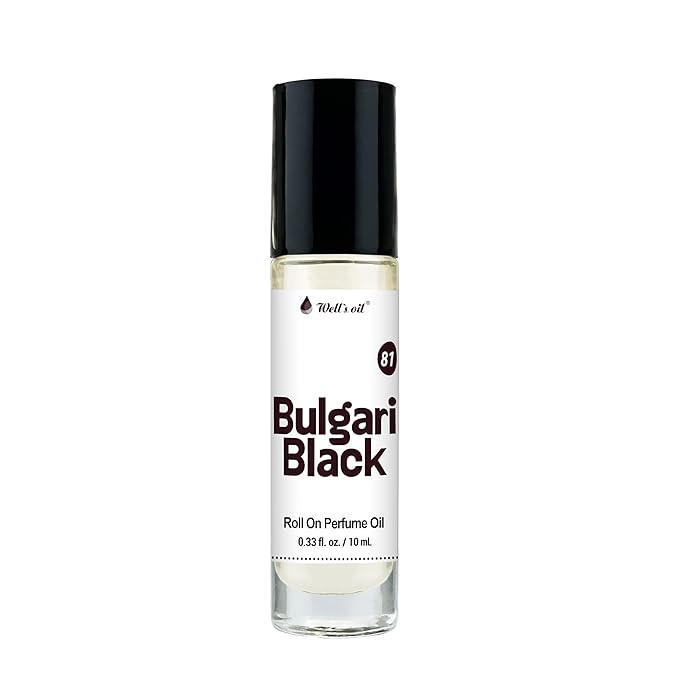 Well's Oil Roll-On Perfume Oil (Bulgar Black) | Spicy Amber Notes | Long-Lasting | Paraben-Free | 0.33 Fl Oz / 10 ml
