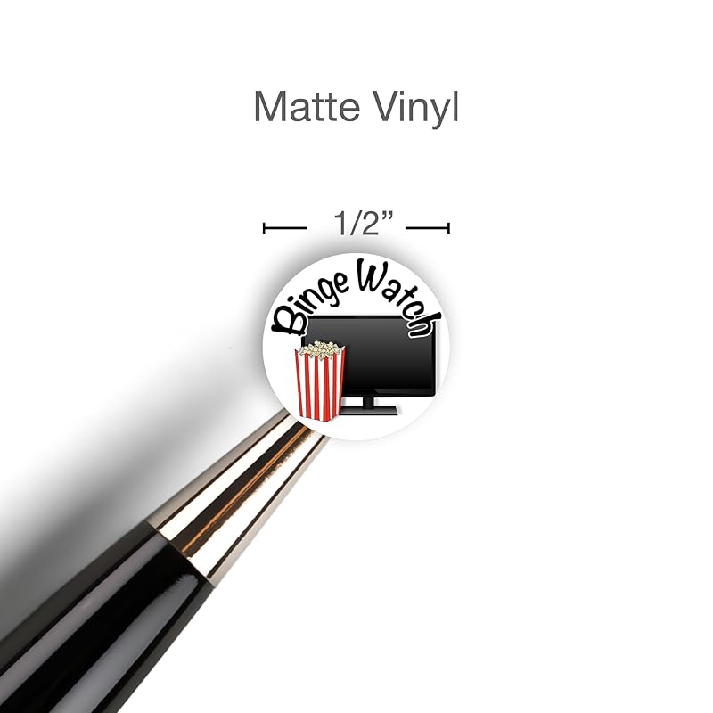 Binge Watch Planner Sticker / 54 Fun Vinyl Stickers/TV Me Time Self Care Netflix Hulu Stream/Essential Productivity Life Planner/Bullet Bujo Journal/Todo Appointments (1 Sheet, Matte Vinyl)