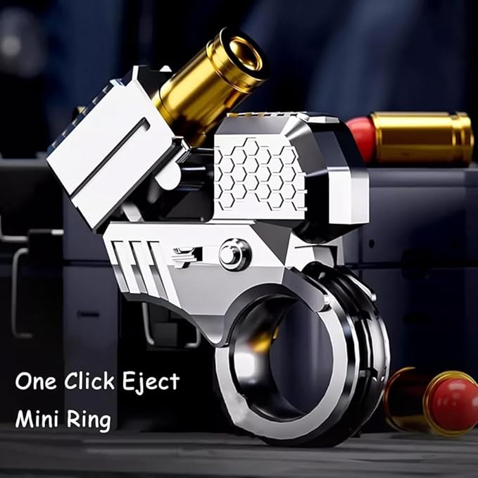 Metal Fidget Ring Fingertip Launcher Toy,Adult Sensory Stress Relief Fidget Toys,Best Gift Choice (Sliver)