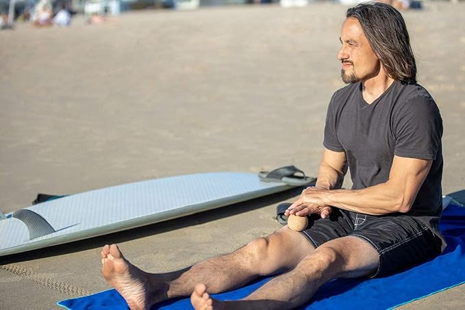 Travel Cork Massage Ball | Lightweight, Sustainable Alternative to Lacrosse Ball for Muscle Pain Relief (2 Piece Assortment, Sanded Cork)