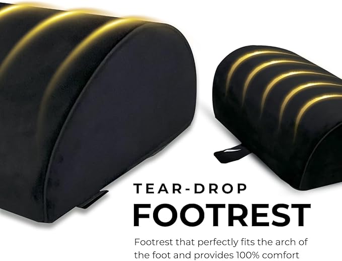 Friends of meditation Foot Rest for Office Chair | Foot Stool for Sofa | Ergonomic Foot Rest Under Table/Desk | Leg Resting Stool | Removable Cover | Black