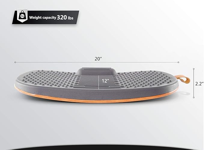 FEZIBO Standing Desk Mat with Anti Fatigue Bar, Wooden Wobble Balance Board with Ergonomic Design Comfort Floor Mat