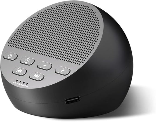 Sound Machine Portable Rechargeable White Noise Machine with 30 Soothing Sounds for Baby Kids Adults 32-Level Vol 4 Timer Brown Noise Sleep Sound Machine for Travel Office Privacy Home