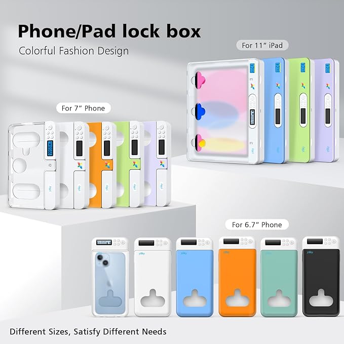 ySky Timed Phone Lock Box for iPhone & Android - Self-Control Timer to Help Kids & Students Focus Back - Translucent