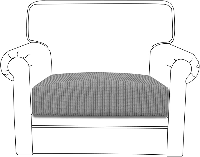 Easy-Going Stretch Chair Cushion Cover Sofa Cushion Furniture Protector Sofa Seat Sofa Slipcover Sofa Cover Soft Flexibility with Elastic Bottom(Chair Cushion, Light Gray)