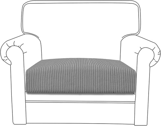 Easy-Going Stretch Chair Cushion Cover Sofa Cushion Furniture Protector Sofa Seat Sofa Slipcover Sofa Cover Soft Flexibility with Elastic Bottom(Chair Cushion, Light Gray)