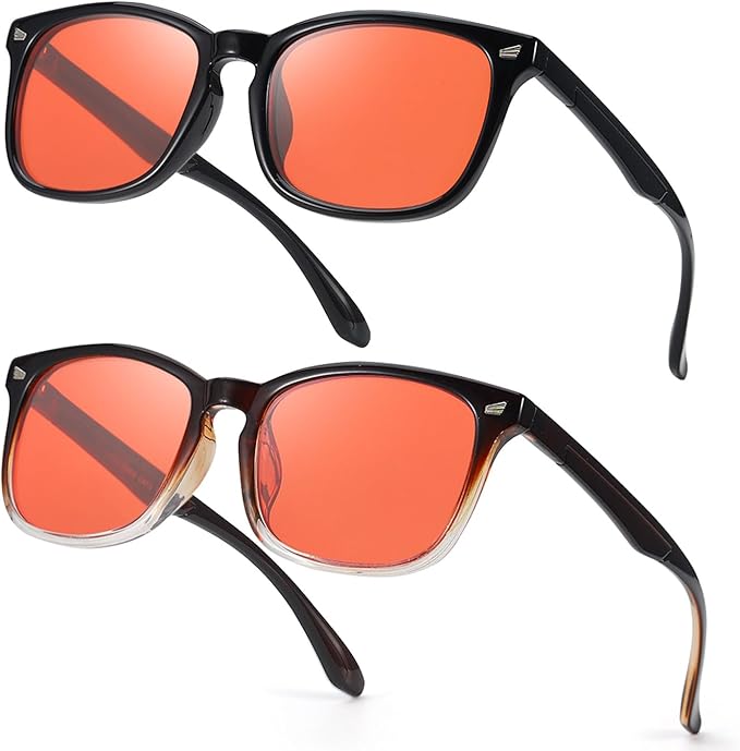 SODQW Gaming Blue Light Blocking Glasses for Men Women Reduce Eyestrain Orange Aviator Eyeglasses for Computer TV