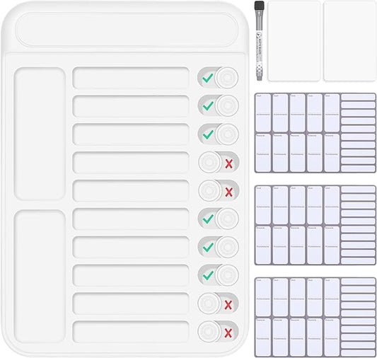 Dry Erase Chore Chart for Kids to Do List Magnetic Checklist Board Reusable RV Daily Routine Schedule Planning Boards with Blank Checklist Cardstock for Habit Tracker or Daily and Weekly Planner