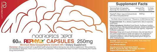 Nootropics Depot Rephyll Capsules | 250mg | 60 Count | 6% Beta Caryophyllene | Piper nigrum | Supports Discomfort Relief* | Supports Joint Function*