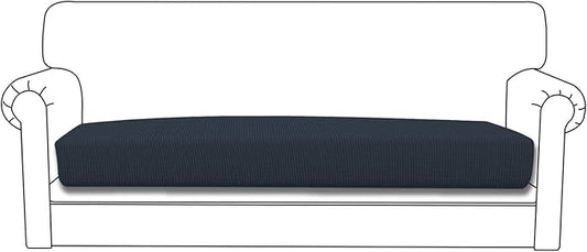 Easy-Going Stretch Cushion Cover Sofa Cushion Furniture Protector Sofa Seat Sofa Slipcover Sofa Cover Soft Flexibility with Elastic Bottom(Oversized Sofa Cushion, Dark Blue)