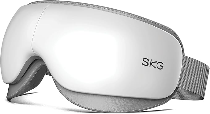SKG Eye Massager with Heat, Bluetooth Music & Foldable Sleep Mask for Dry Eyes & Relaxation, Ideal for Travel, Work
