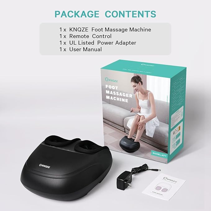 Foot Massager Machine with Heat, Shiatsu Deep Kneading Foot Massager with Remote, Compression, Multi-Massage Modes, Auto-Off Timers, Gifts for Women Men