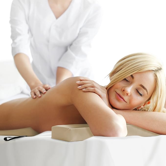 Saloniture Women's Comfort Cushion - Massage Table Wedge Bolster Pillow, Cream