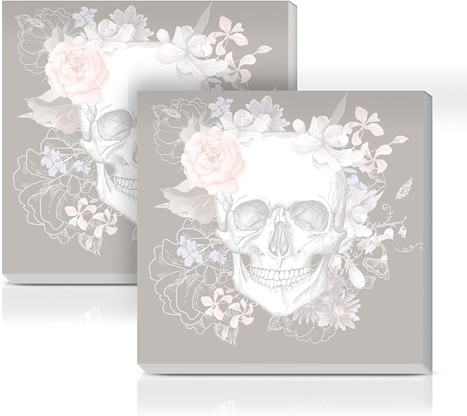 Sticky Notes 3x3 Inches, 2 Pads Cute Colorful Self-Stick Note Pads, Easy to Post for Home, Office and Daily Life Organization Cute Flower Skull