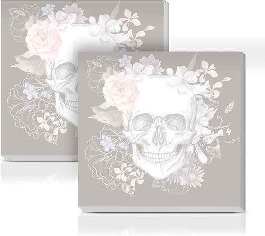 Sticky Notes 3x3 Inches, 2 Pads Cute Colorful Self-Stick Note Pads, Easy to Post for Home, Office and Daily Life Organization Cute Flower Skull