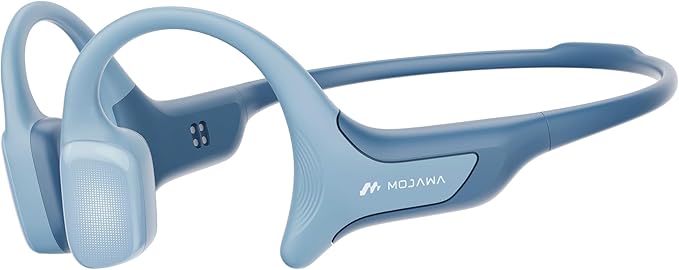 HaptiFit Terra Advanced Smart Sports Wearable, Open Ear Bluetooth Bone Conduction Headphones with Mic and 32GB MP3, Waterproof Wireless Earphones for Workouts, Swimming and Running, Blue