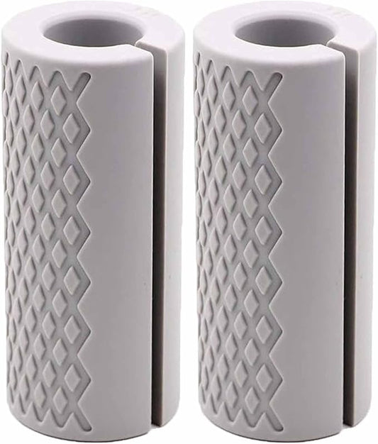 Thick Dumbbell & Barbell Grips for Weightlifting - High-Density Silicone Rubber, Non-Slip Gym Grips for Muscle Growth, Hand Stress Relief, Arm Blaster Adapter (1 Pair)