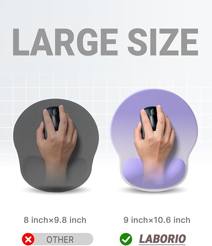 Ergonomic Mouse Pad Wrist Support, Comfortable Mouse Pad Wrist Rest, Relieve Wrist Pain Gel Mouse pad, Non-Slip Rubber Base Mousepad for Laptop, Computer(Gradient Dark Purple)