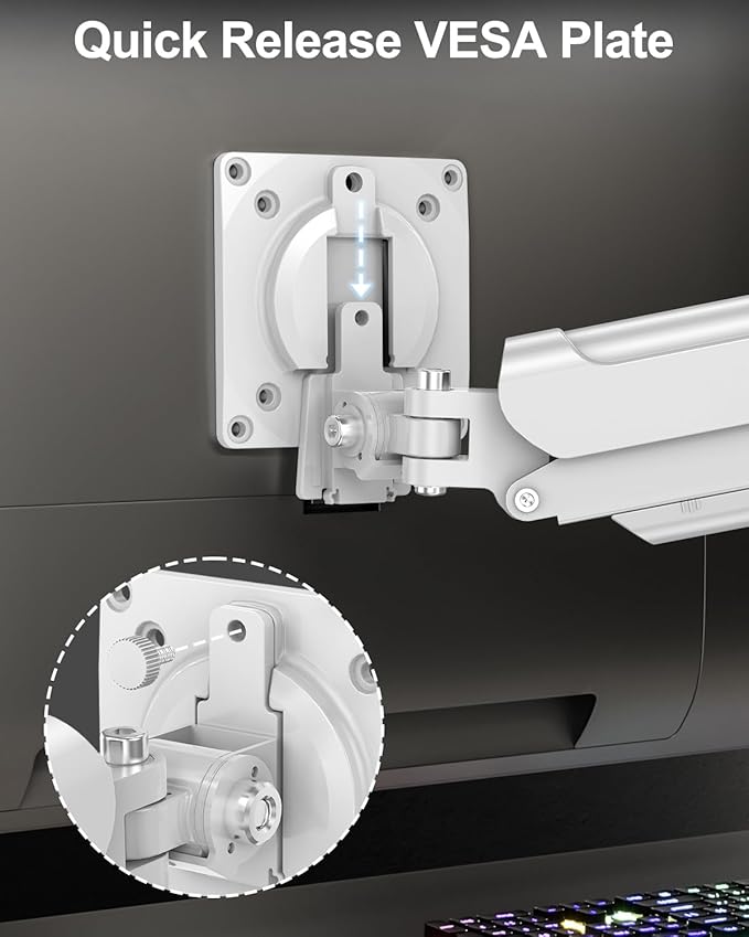 Single Monitor Arm Fits up to 32 Inch Computer Screens, Holds 4.4-22lbs, Full Motion Gas Spring Desk Mount, VESA 75x75, 100x100, Freelift Pro