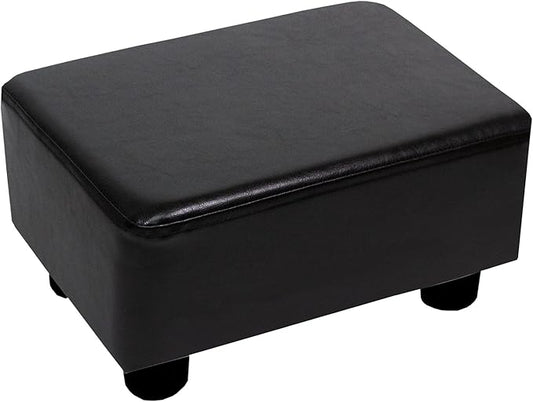 CAROLMADE Small Foot Stool Ottoman Footstool with Legs Under Desk Footrest for Living Room Bedroom and Office, Black
