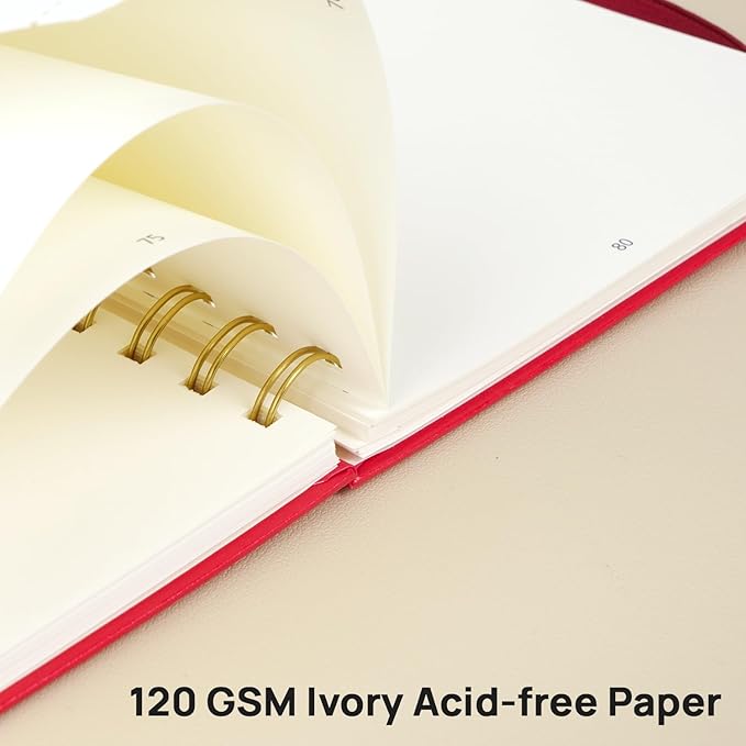 POPRUN Blank Journal Notebook, [A5-5.75'' x 8.25''] - 120 GSM Thick Paper, 141 Numbered Pages, Spiral Hardcover for Men & Women with Pocket, Index Tabs, 8 Perforated Sheets, Pacific Green